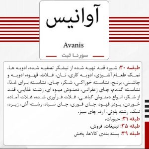 فروش برند آماده مواد غذایی آوانیس avanis - سورنا ثبت
